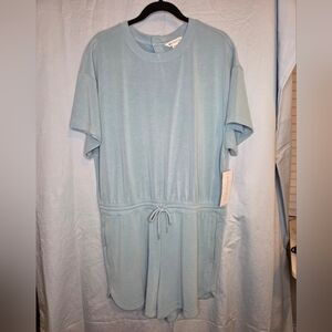 G415. NWT Athleta Seasoft Romper in Waterloo Blue - Size XL